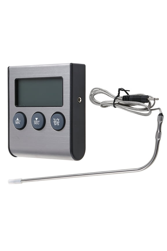 Digital Kitchen Thermometer Large LCD Display Long Probe for Grill Oven Food Meat Cooking Temperature Alarm Timer