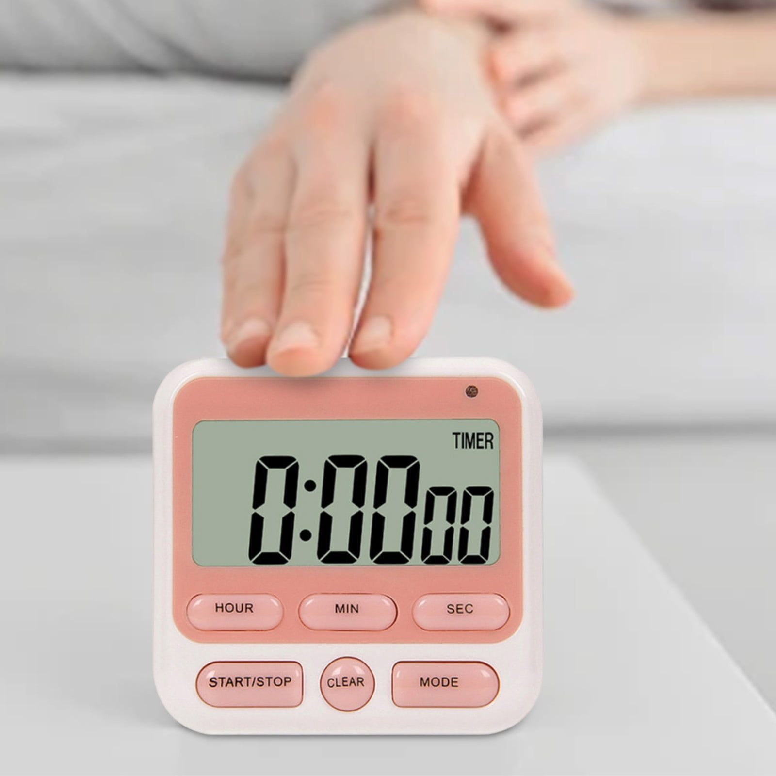 Count Time Manually Digital Kitchen Timer 24 Hour Clock and Alarm Function with Silent or ...