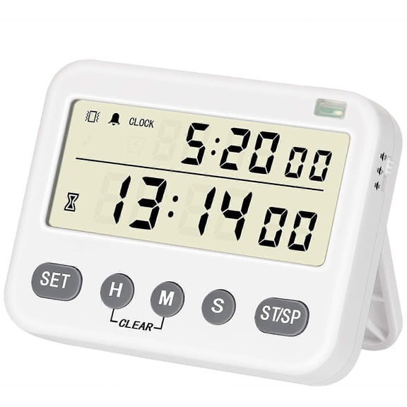 Digital Kitchen Timer, 24-hour Clock, Daily Alarm Clock, Count Down/up Kitchen Clock Timer With Large Lcd Display
