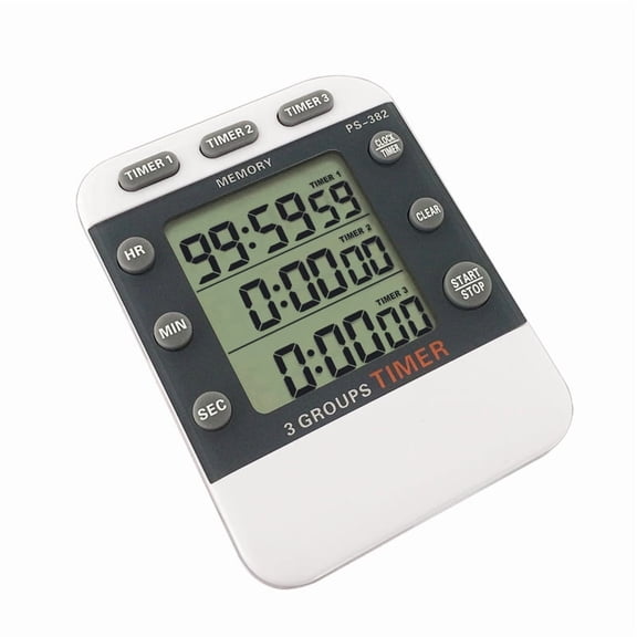 Digital Kitchen Timer 3 Channels Count UP/Down Timer, Triple Cooking Timer, Large Display, Loud Volume Alarm