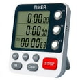 thumbnail image 1 of Digital Dual Kitchen Timer,3 Channels Count UP/Down Timer,Cooking Timer,Large Display,Loud Volume Alarm and Flashing, 1 of 7