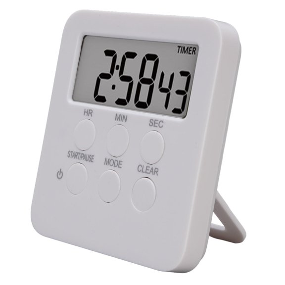 Digital Kitchen Timer 3 Sound Modes, Countdown/Countup, Memory, Alarm/Clock, Magnetic & Stand Ideal for Study, Cooking & Fitness
