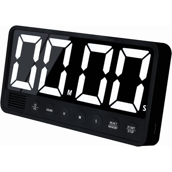 Digital Kitchen Timer - 7.1 Extra Large Display LED Magnetic Rechargeable Countdown/Up Timer, w/6 Alarms 4 Levels Volume Memory Function for Cooking, Classroom, Office, Home Gym(Black)