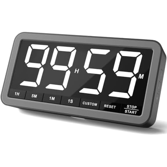 Digital Kitchen Timer with 7.8” Extra Large Display, Magnetic LED with 3 Brightness, 4 Alarms and 3 Volume Levels, Battery Powered Countdown Count Up Timer for Cooking, Classroom, Home Gym