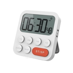 Digital Kitchen Timer Countdown Stopwatch with Time Display for Cooking Baking White 1PC