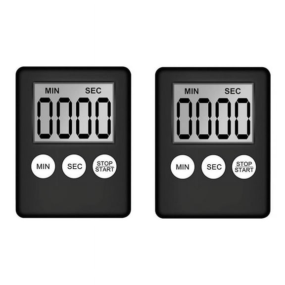 Digital Kitchen Timer, Egg Suitable for Work, Sports Game, Cooking 2 Pack Black