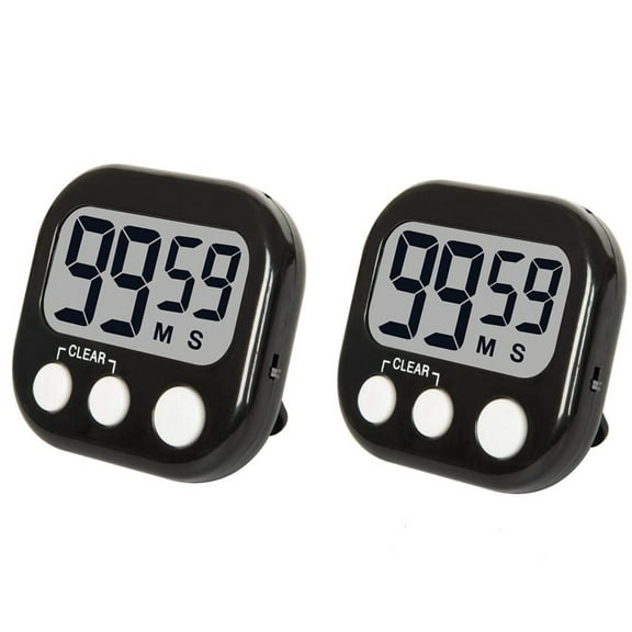 Digital Kitchen Timer with Jumbo LCD Screen Loud Alarm Strong Back and Sturdy Stand for Cooking Classroom Homework Game and Exercise Timer Black