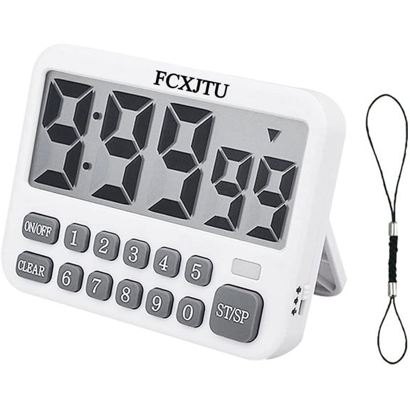 Digital Kitchen Timer, Large Display Countdown/Up Timer with Digits Directly Input, Fast Setting, Loud Alarm, ON/Off, Magnetic Back Stand for Cooking, Baking, Study