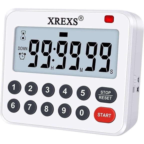 Digital Kitchen Timer Magnetic Countdown Up Cooking Loud Alarm | Mute Optional Magnet and Stand, Large Display Classroom Timer for Teachers (2 Batteries Included) Upgraded Version
