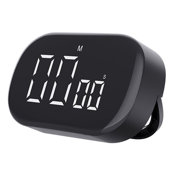 Digital Kitchen Timer - Magnetic Countdown Count Up Timer with Large LED Display - black