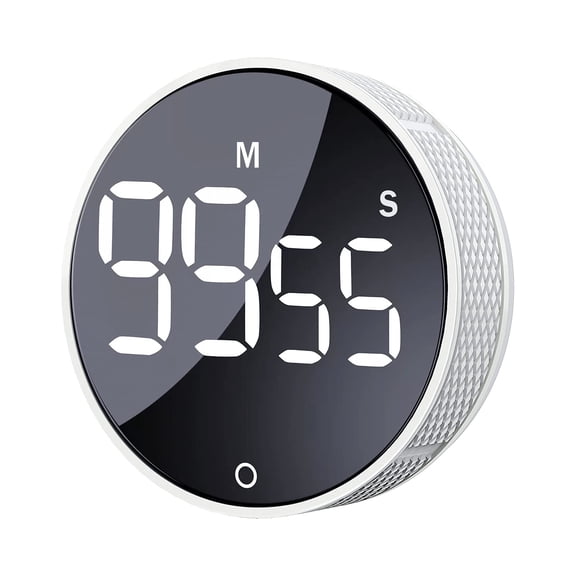 Digital Kitchen Timer - Magnetic Countdown Countup Timer with Large Display Volume Adjustable, Easy for Cooking and for Seniors and Kids to Use (White)7.6*2*5cmGive away a data cable as a gift
