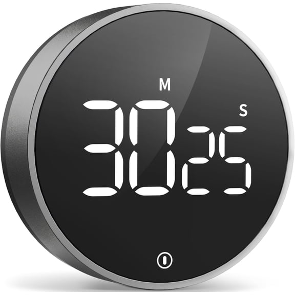 Digital Kitchen Timer - Magnetic Countdown Countup Timer with Large LED Display Volume Adjustable, Easy for Cooking and for Seniors and Kids to Use (Space Grey)