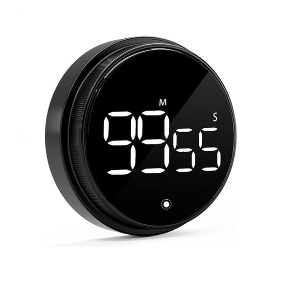 Digital Kitchen Timer - Magnetic Countdown Countup Timer with Large LED Display Volume Adjustable, Easy for Cooking and for Seniors and Kids to Use (black)