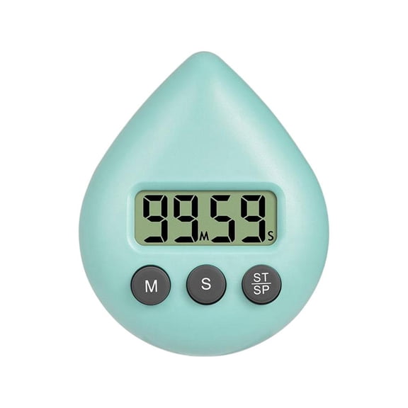 Digital Kitchen Timer Magnetic Countdown Stopwatch with Loud Alarm LCD Display Teardrop Design for Cooking Baking Study