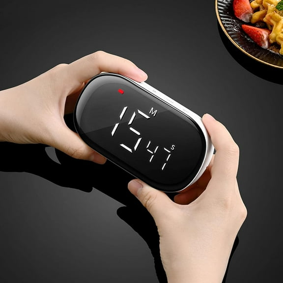 Digital Kitchen Timer, Magnetic Timer with Large LED Display,Volume Adjustable Countdown Countup Timer for Tasks, Work, Study, Kitchen Cooking, White