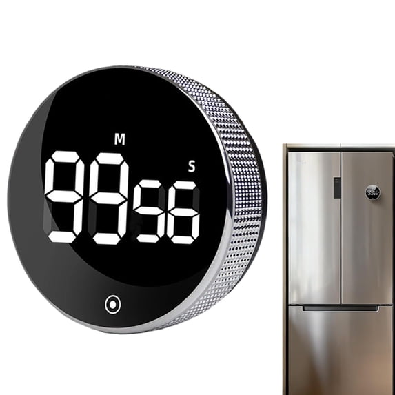 Digital Kitchen Timer with Magnetic - Visual Timer with Large LED Display, Pomodoro Classroom Timers with 3-Preset Times, Volume Adjustable, Countdown & Count Up Timers for Cooking(Silver)