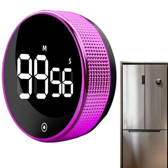 Digital Kitchen Timer with Magnetic - Visual Timer with Large LED Display, Pomodoro Classroom Timers with 3-Preset Times, Volume Adjustable, Countdown & Count Up Timers for Cooking(Purple)