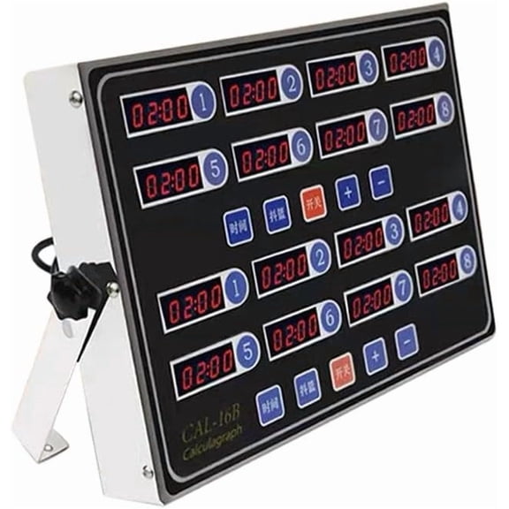 Digital Kitchen Timer, Multi Channels Memory Function Bakery Fryer Timer Baking Clock for Commercial, Fried Chicken, 16 Channels