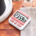 thumbnail image 1 of Digital Kitchen Timer with Mute/Loud Alarm Switch ON/Off Switch, 12 Hour Clock & Alarm, Strong Magnet and Simple Operation, Count Up & Count Down for Kids Teachers Cooking, Large LCD Display (Pink), 1 of 8