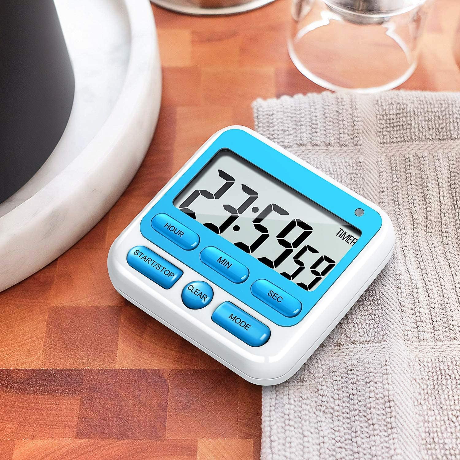 Digital Kitchen Timer with Mute/Loud Alarm Switch ON/Off Switch, 12 ...