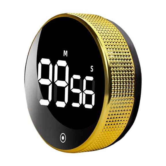 Digital Kitchen Timer Round Gold Magnetic Large Display for Cooking Baking Gift for Home Cooks