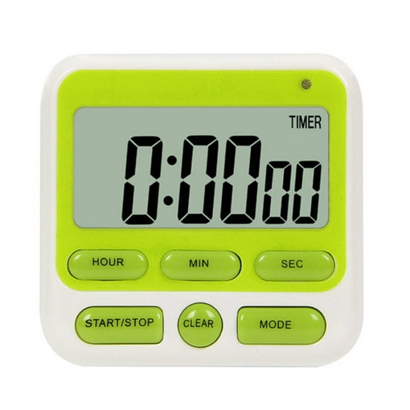 Digital Kitchen Timer Student Study Exam Countdown Up Alarm Clock, Silent Flash & 70-90Db Loud Beep Modes, Magnetic Back Hanging Hook Memory Function, Requires 1 Aa Battery