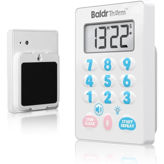 Digital Kitchen Timer Waterproof, Strong Magnetic Cooking Timer with 3 Adjustable Volume Levels & Silent Flashing Light, Countdown Timer for Cooking, Baking Shower, Classroom, Cute
