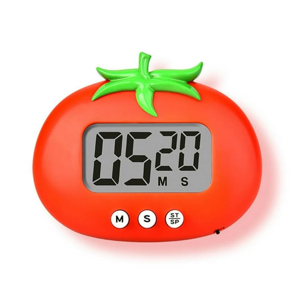 Digital Kitchen Timer with Attachment Large Display Timer Tomato Shaped Timer for Cooking Exercise and Study