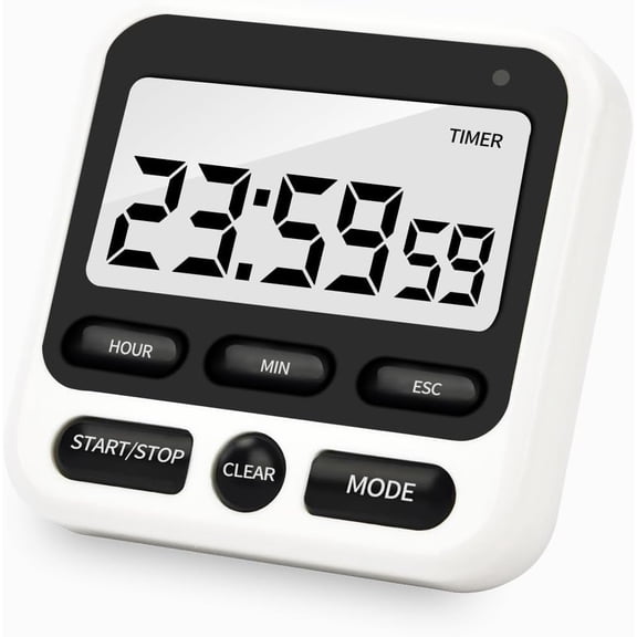 Digital Kitchen Timer with Mute/Loud Alarm,Count Up/Down, 24 Hour Clock and Alarm Function for Kids Teacher Cooking
