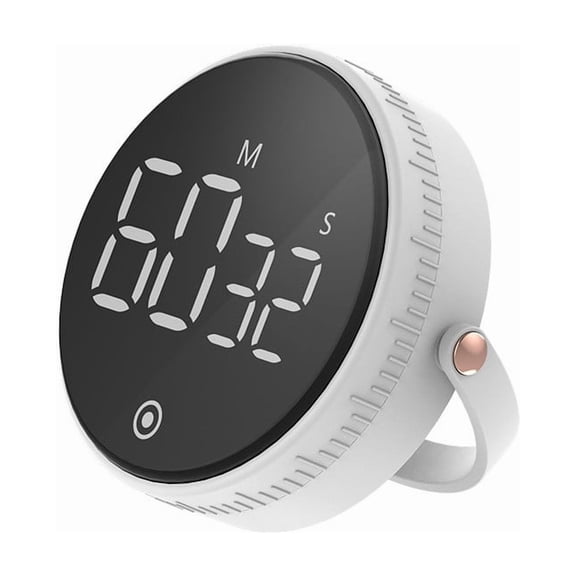 Digital Kitchen Timer with Rotary Dial Silent Countdown for Cooking Baking and Boiling Home Use Modern Minimalist Design Durable Plastic