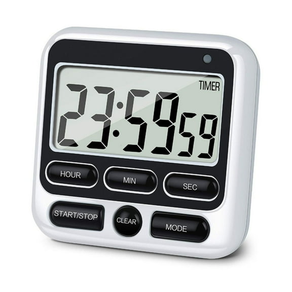 Digital Kitchen Timers for Cooking - Digital Alarm Clock, Forward/Backward Reminder, Alarm Clock (Black)