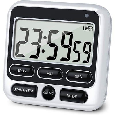 Digital Kitchen Timer, Cooking Countdown Clock with Large LCD Display, Loud Alarm and Strong Timer