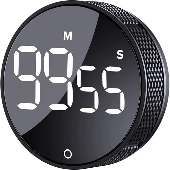 Digital Kitchen , Visual Large LED Display Magnetic Countdown Countup Timer for Classroom Cooking Fitness Baking Studying Teaching, Easy for Kids and Seniors Black