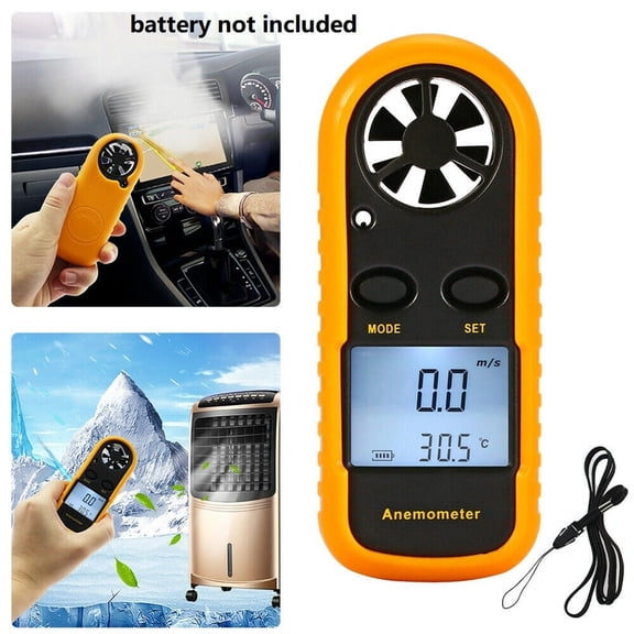 Digital LCD Anemometer with Backlight, Air Velocity & Temperature Meter, 5 Modes Including Wind Chill, for Sailing Surfing Gliding Outdoor Activities