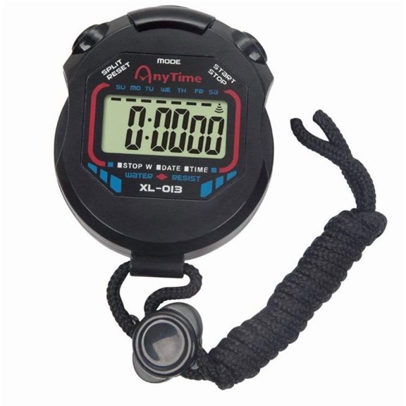 Digital LCD Chronograph Stopwatch Timer with Alarm Calendar and Hourly Chime