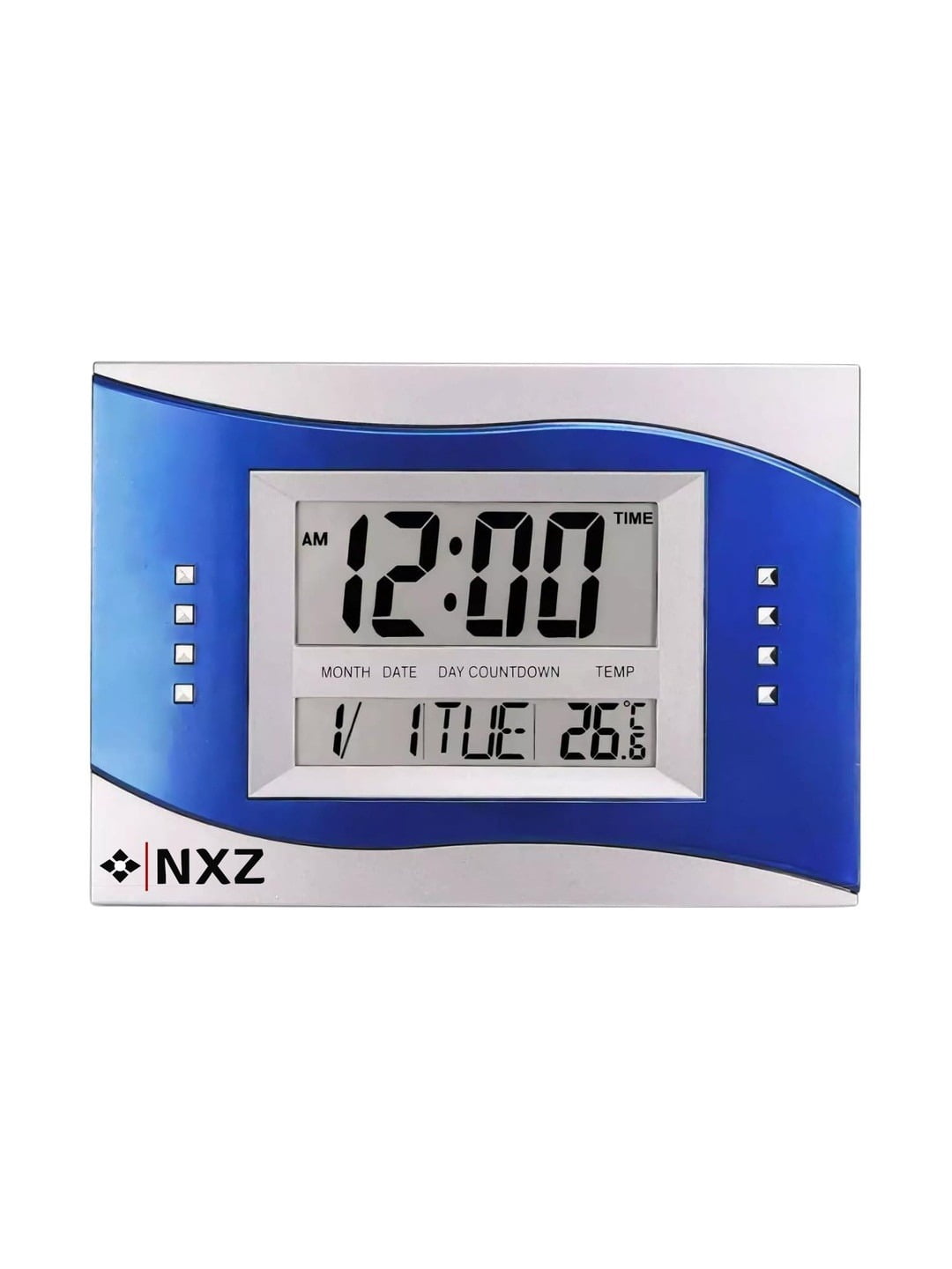 Digital LCD Display Temperature and Calendar Display Wall Clock for Home & Office Use, Wall Mountable & Desk Use Battery Operated Clocks