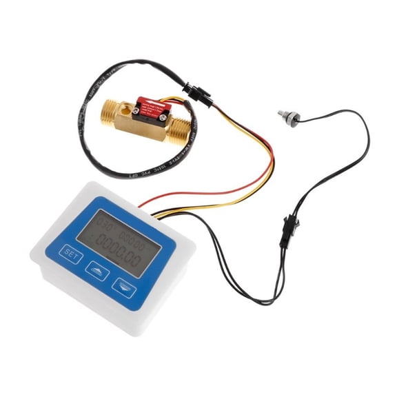 Digital Flow Meter Water Flowmeter Temperature Time Record With G1/2 Flow Sensor ,Accurate Measurement