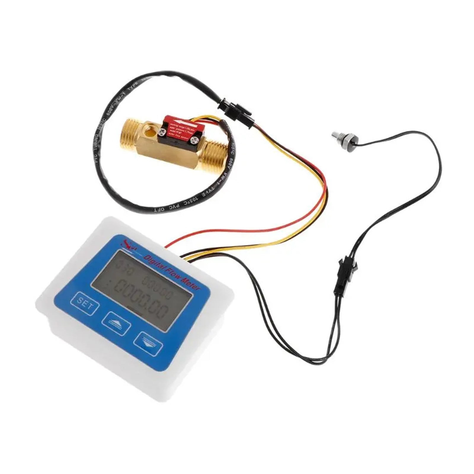 Digital LCD Display Water Flow Sensor Meter Flowmeter Totameter ...