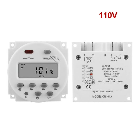 Digital LCD Electric Weekly Programmable Power Clock Timer Switch Relay  110V
