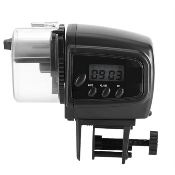 Digital LCD Electronic Fish Feeder Dispenser Timer Automatic Aquarium Food Feeding Machine Fish Feeder Fish Dispenser ,Easy to Operate