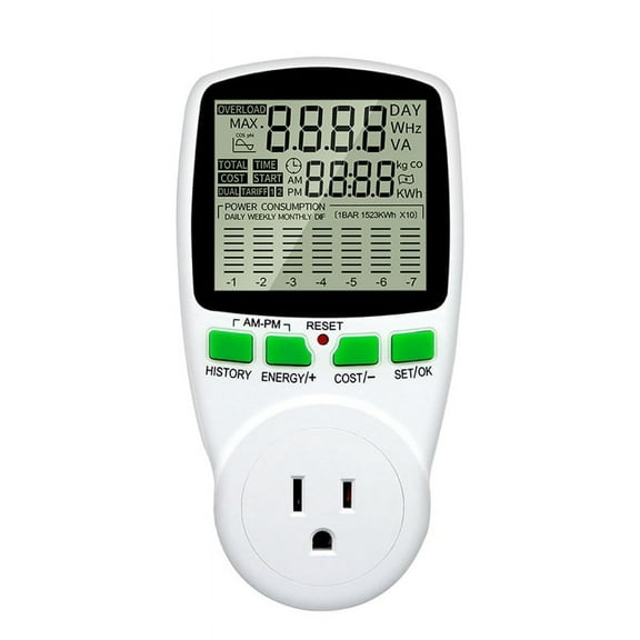 Digital LCD Energy Meter Wattmeter Wattage Electricity Kwh Power Meter Measuring Measuring Outlet Power Analyzer US Plug