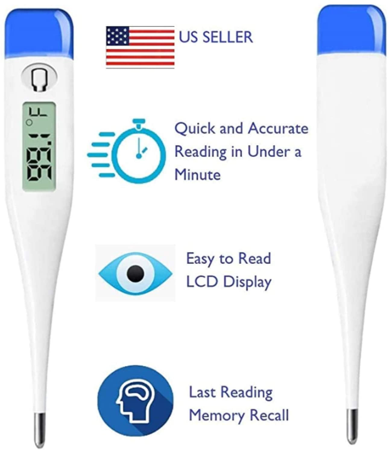 rectal temp Digital LCD Oral Thermometer for Adults, Kids, Babies, Fever Testing, Oral,  Armpit or Rectal Temperature Reading - Walmart.com