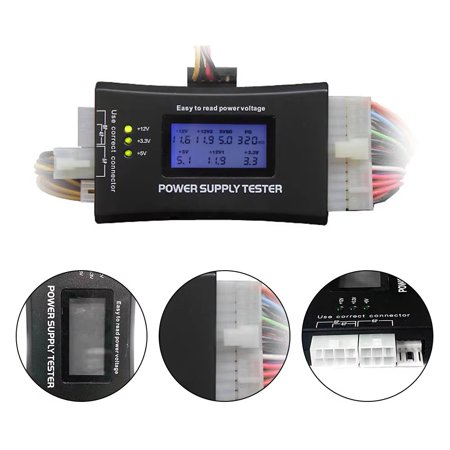 Digital LCD PC Computer Power Supply Tester Checker ATX Power Supply 20/24 Pin Computer Measuring Diagnostic Tester(1pc)