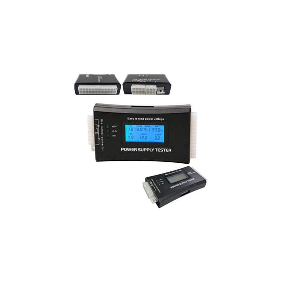 Digital LCD Power Supply Tester for ATX 20 Pin & 24 Pin, Computer Power Connector CPU P4/EPS 8Pin/PCIe 6-Pin/Molex 4 Pin/Floppy SP4/SATA HDD Power Interface PC Tools,1.8'' LCD Screen