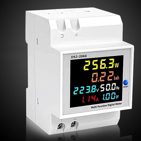 Digital LCD Rail Voltmeter Current Power Meter Ampere Voltage Frequency Monitor AC40-30A Electric Power Rail Voltmeter AC 50Hz