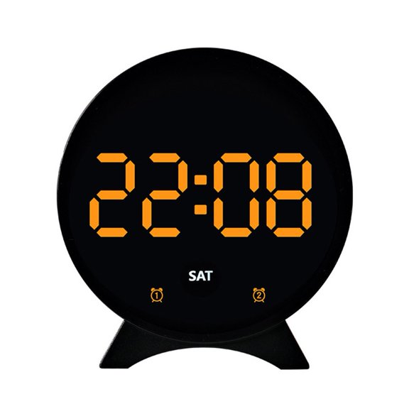 Digital LED Alarm Clock Showing Temperature Date Day and Alarm Time Settings