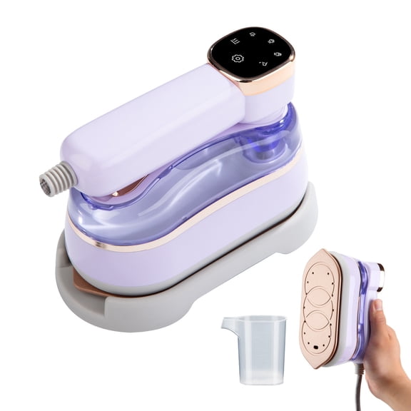 Digital LED Handheld Steam Iron with Intelligent Temperature Control for Efficient Garment Care at Home or Travel Purple
