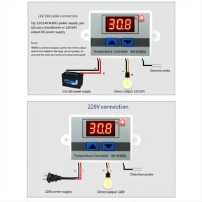 Digital LED Temperature Controller Electronic Thermostat Switch with Waterproof Probe & Temperature Socket US Plug