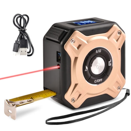 Digital Laser Distance Meter Measure Point Tape Rangefinder USB Rechargeable 40M