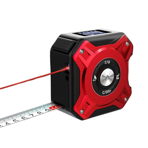Digital Laser Tape Measure: 3-in-1 Digital Tape Measure with Laser Level, 131Ft/40m Infrared Laser Measuring Tape with Digital Display, 16ft/5m Rechargeable Electronic Tape Measure (Red)